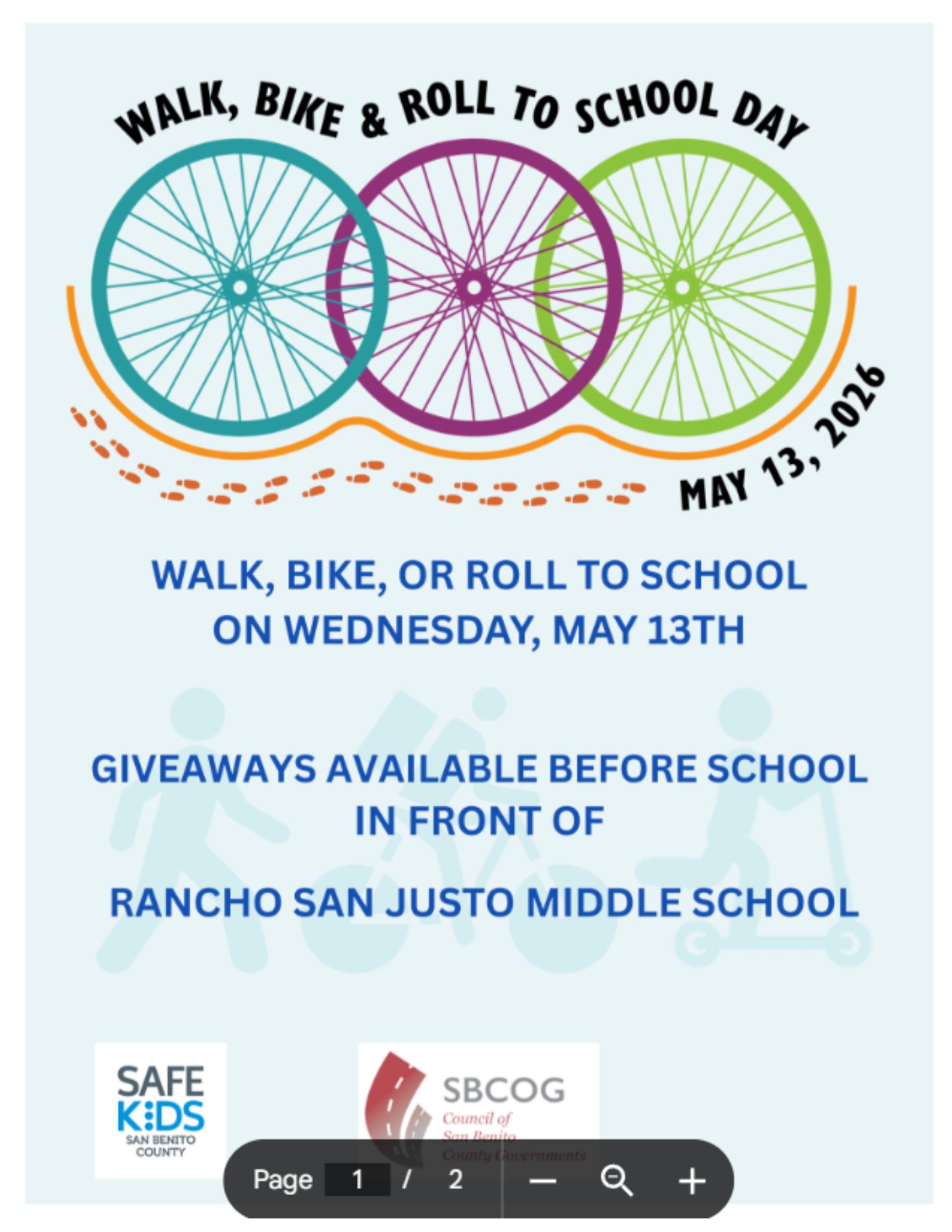 Walk, Bike, and Roll to School Day